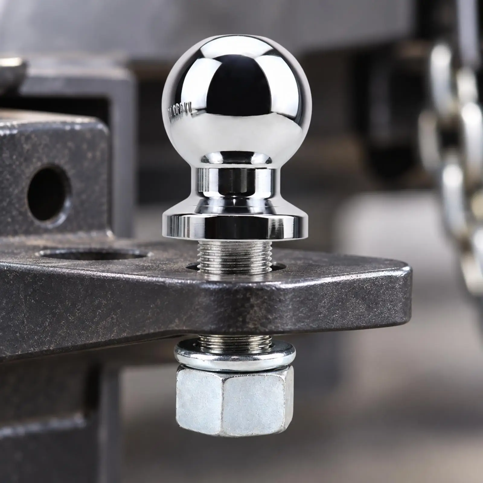 Stainless Steel Trailer Hitch Ball with Flange and Hex Nut for Towing Coupling Durable Towing Accessory for Utility Trailer