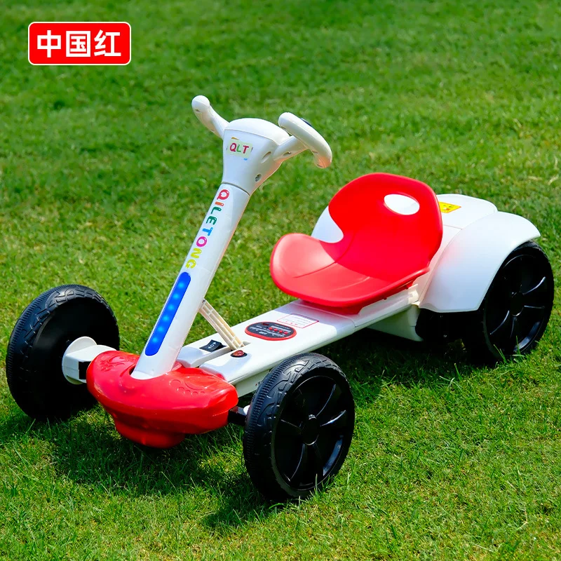 Children's electric go kart with large battery chargingdual drive seating capacity square four-wheel drive outdoor lighting