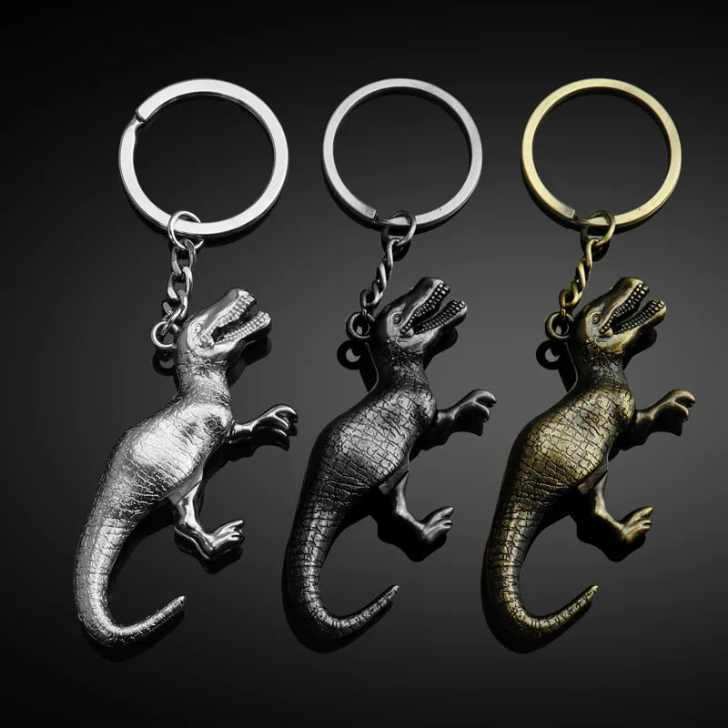 10 Pieces Dinosaur Keychain Customization Creative Animal World Jurassic Anime Keychain Dinosaur Souvenir Keychain Bag Pendant f