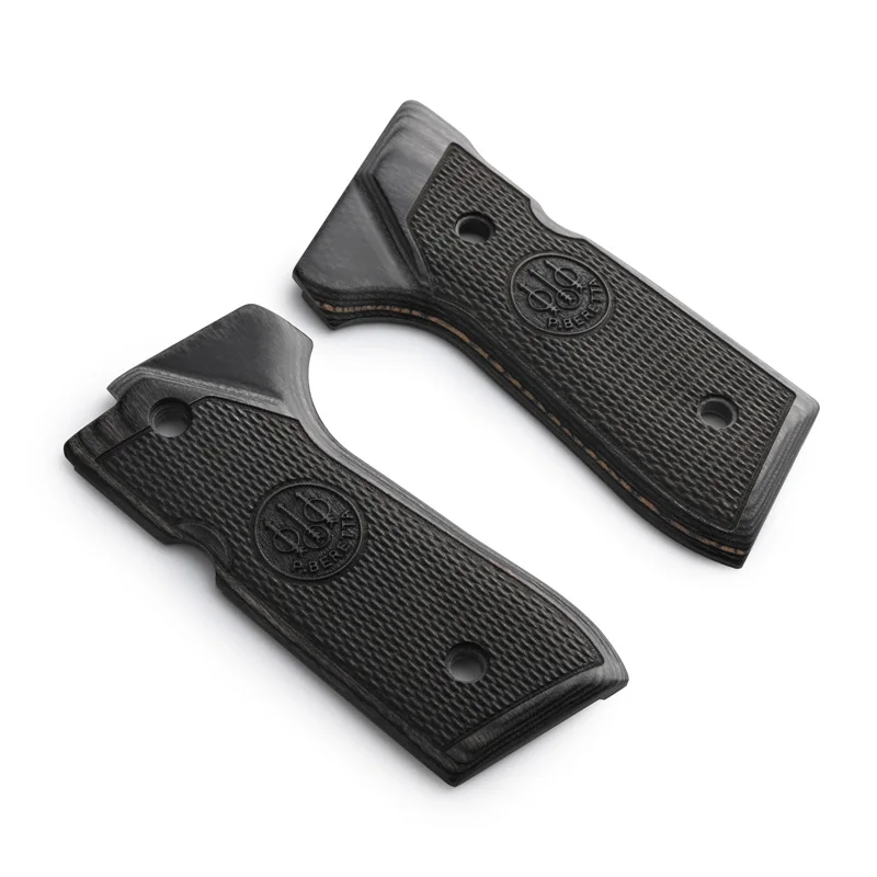 Gun 92 Grips Custom Grips Black Color Wood Material Unique Patterns