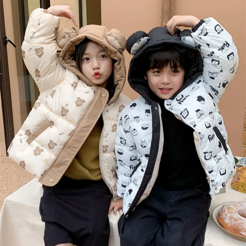 Boys Coat Cotton Jacket Windbreak Outerwear 2024 Lovely Winter Autumn Thicken Warm Cotton Christmas Gift Children's Clothing