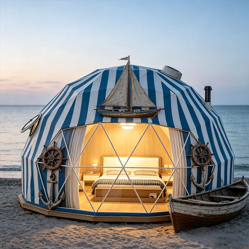Outdoor Glamping Dome House Luxury Camping Tent with Panoramic Transparent Window Customizable