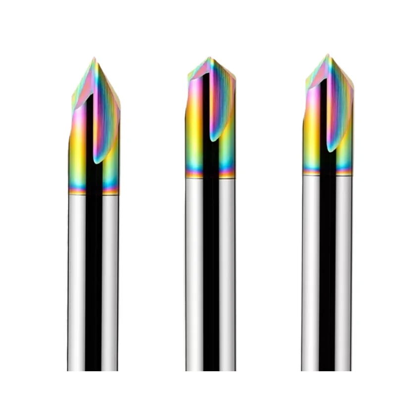 YS 1 Uds HRC60tres ranuras aleación dura 60/90/120 grados fresa de biselado para herramientas de mecanizado CNC de acero/aluminio