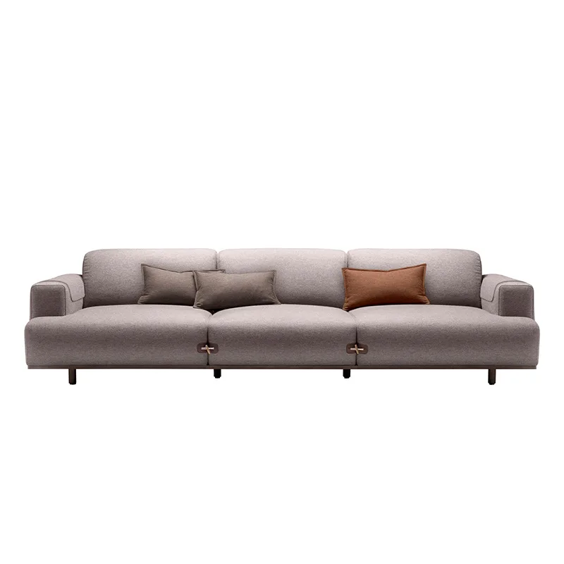Nordic simplicity, small household living room, three-person concubine fabric sofa, high elastic cotton, ash wood