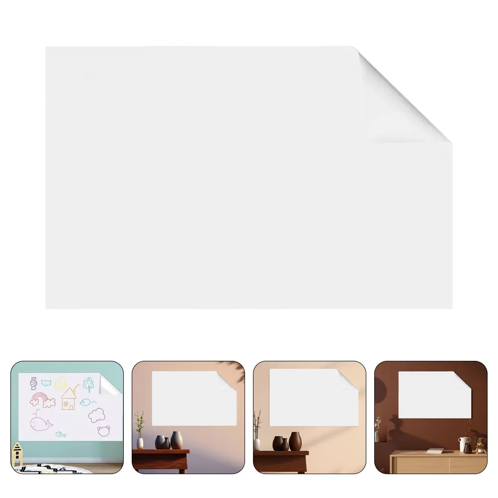 

2 Rolls Large Dry Erase Board Sticker Static Cling Whiteboard Reusable Smooth Surface For Wall Office School Home Pp Material
