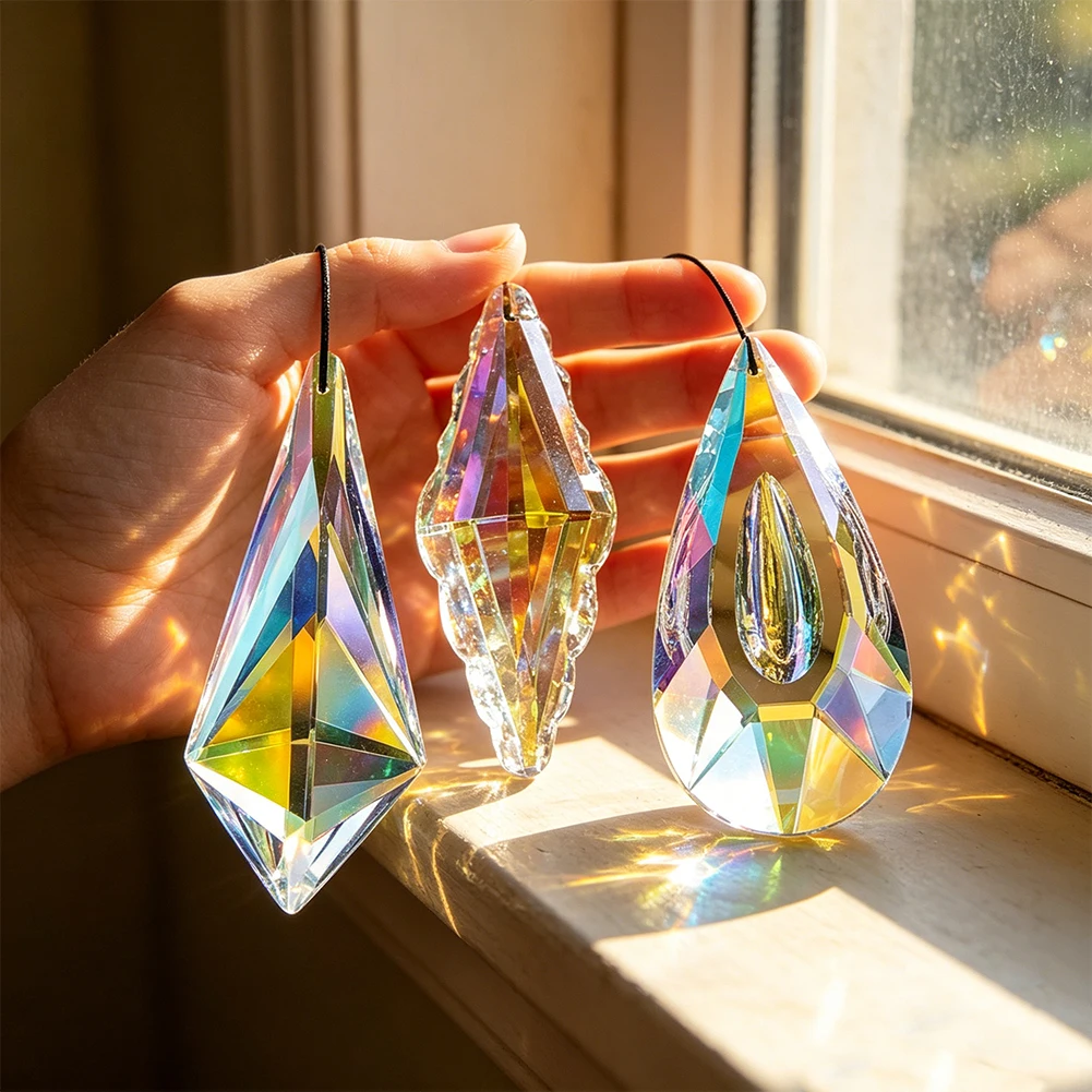 120mm Crystal Suncatcher Window Hanging AB Colored K9 Glass Faceted Prism Sun Lover Rainbow Display Maker Pendant Garden Decor