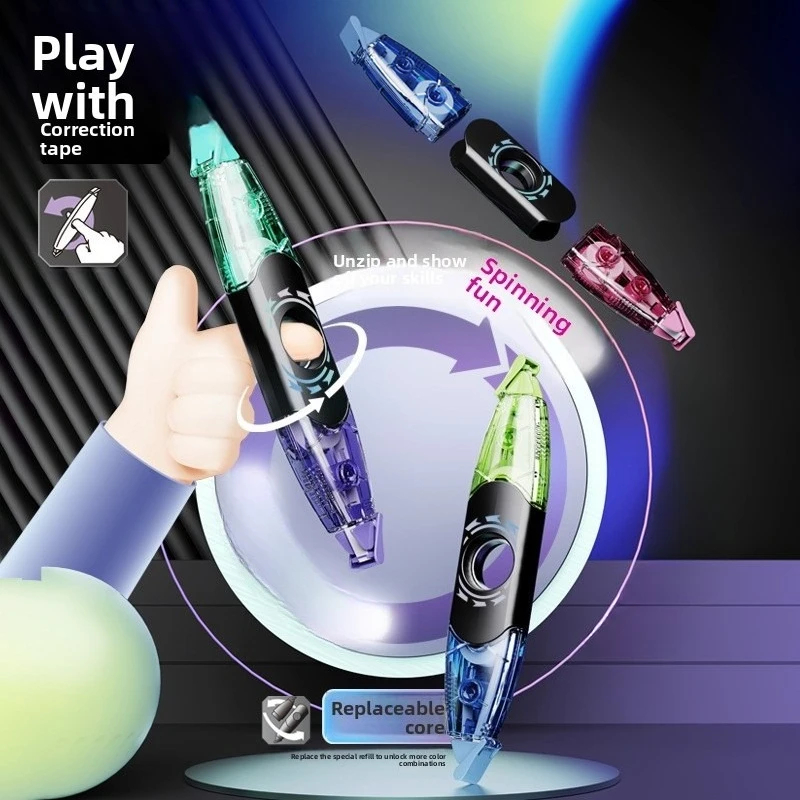 12m Rotary Decompression Correction Tape Replaceable Core Large Capacity Smooth Writing School Stationery for Kids Students