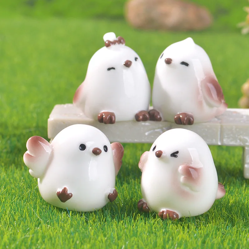 10pcs Random Delivery Micro Landscape Creative Cute Sparrow Desktop Decoration Small Ornaments Resin Crafts