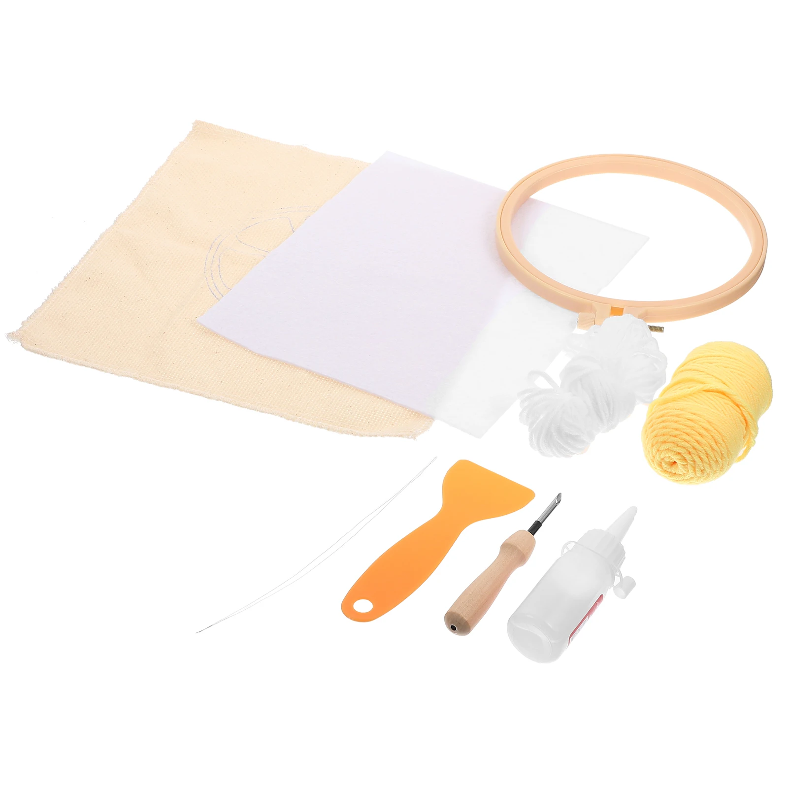 

1 set Punch Needle Coaster Kit Embroidery Kits for Beginner Small Tool Plastic Child Craft DIY Supplies Premium Materials Bright