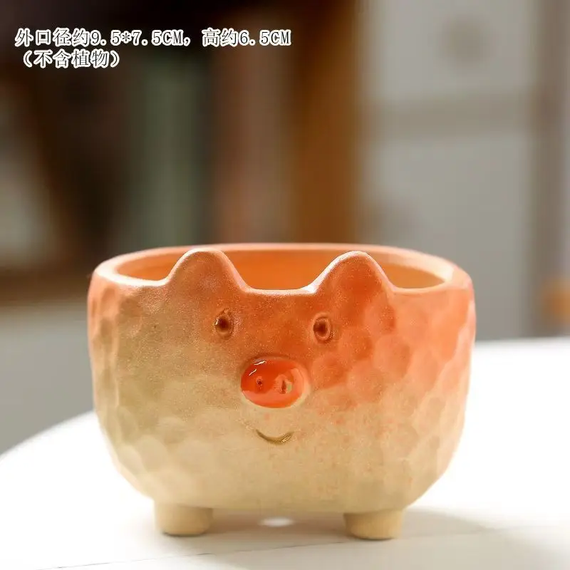 Cartoon Clownfish Ceramic Succulent Planter, Medium Small Breathable Terracotta Pot, Cute Animal Home Decor