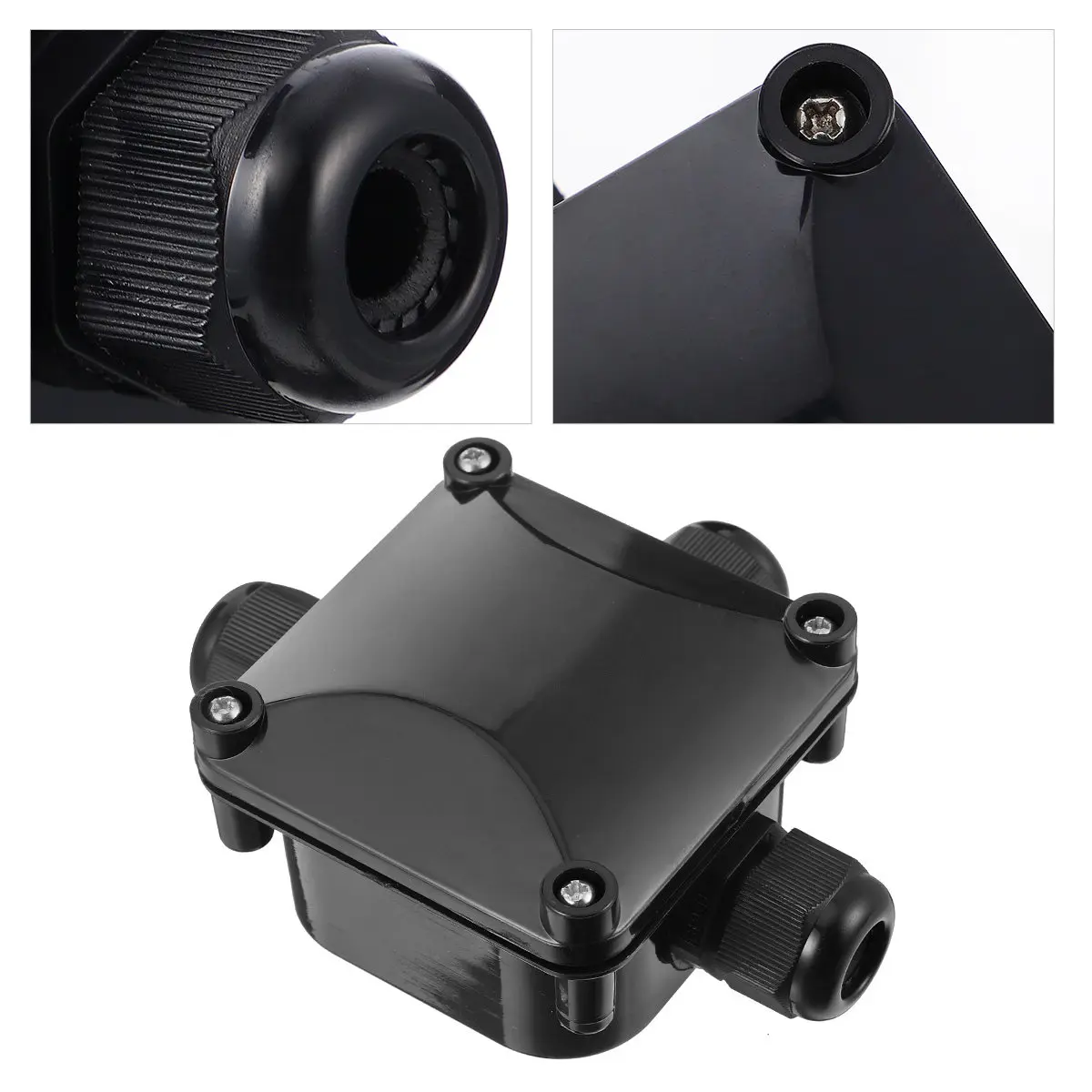5Pcs IP68 Waterproof 3-Way Electrical Junction Box Heavy-Duty Net Design Dustproof Moistureproof for Outdoor LED Street Lamps