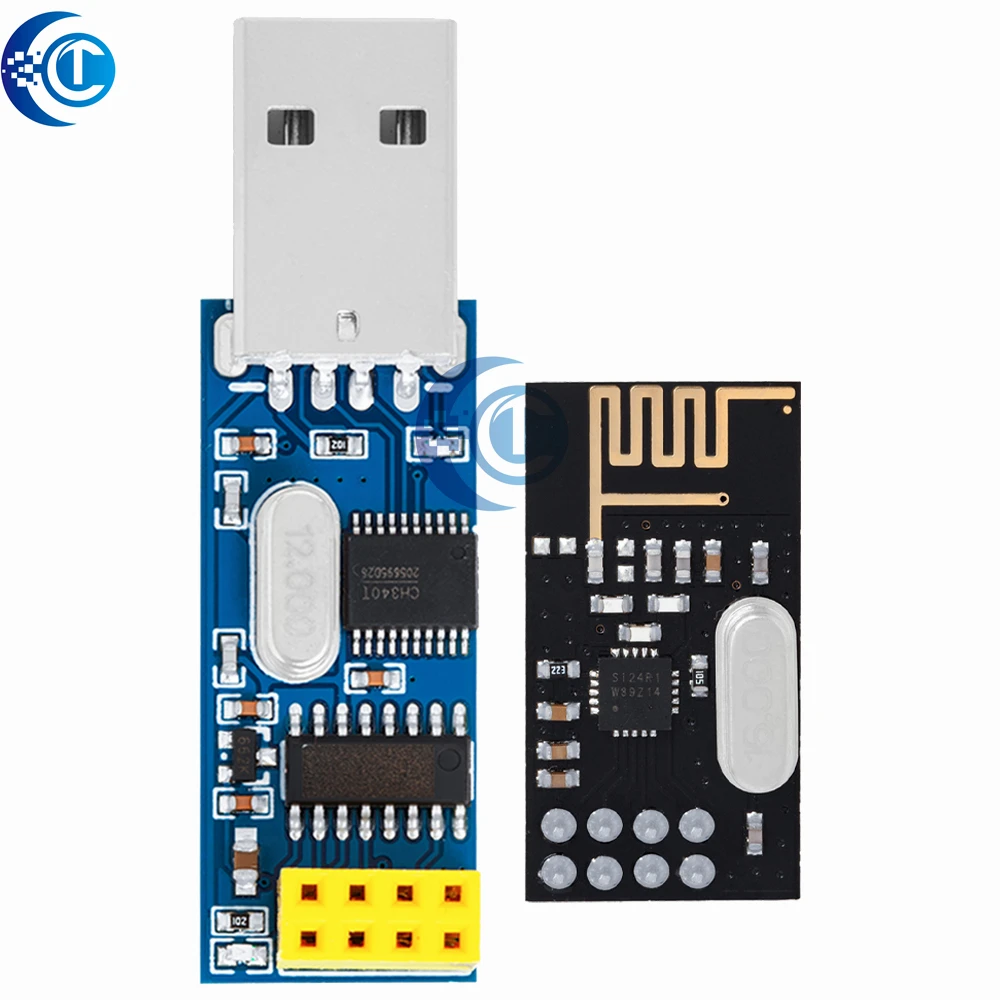 For  Arduino - CH340T USB to Serial Port Adapter Board + 2.4G NRF24L01+ Wireless Module