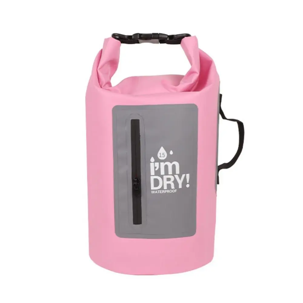 

Extra Thick 10/15L Waterproof Dry Bag Large-Capacity Waterproof Swimming Bucket Bag Lightweight Foldable Beach Backpack Diving