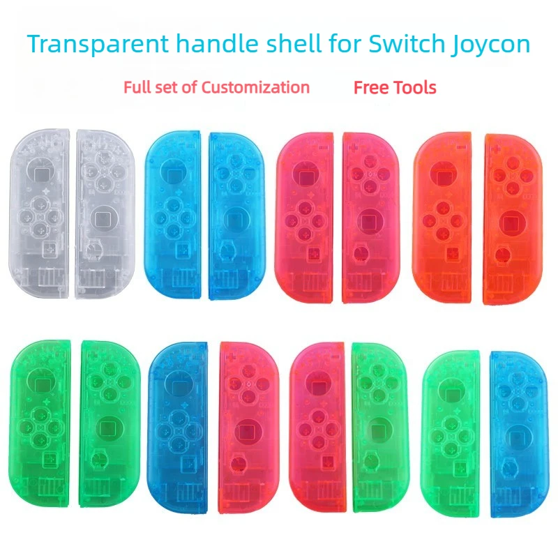 Transparent DIY Shells for Nintendo Switch Joy-Con, Clear Left Right Controller Housing Replacement Kit - Color Change Mod