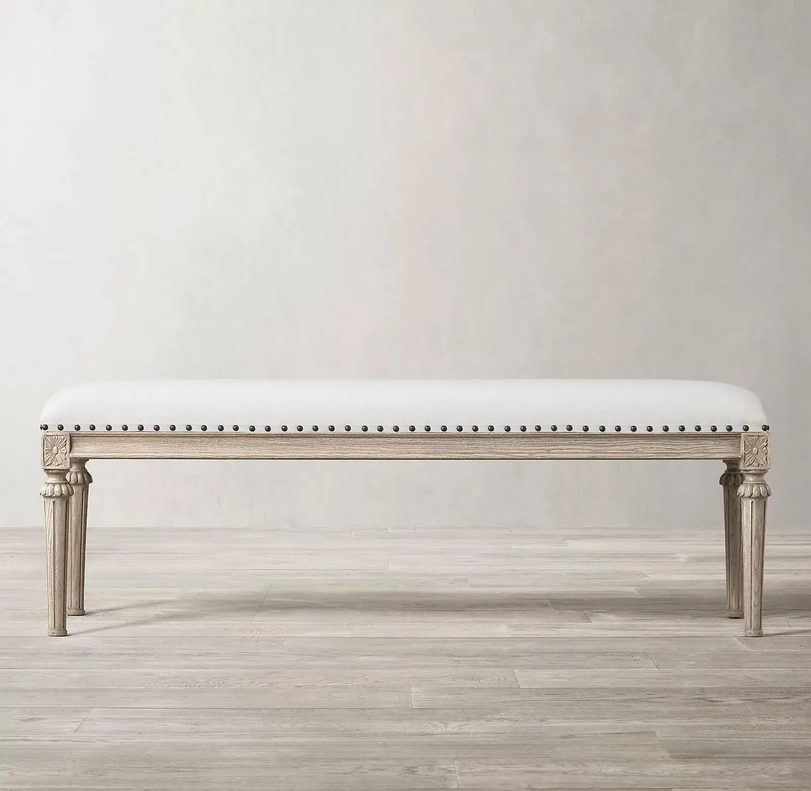 

Подставка для ног в стиле ретро во французском стиле, американская мебель RH, британский классический льняной табурет для обуви из цельного дерева, простой американский прикроватный табурет