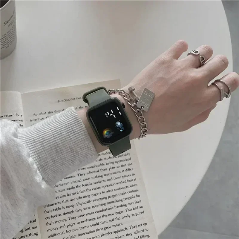 Повседневные силиконовые Montre Femme Relojs Para Mujer, модные светодиодные спортивные часы, цифровые часы, мужские электронные наручные часы (только для часов)