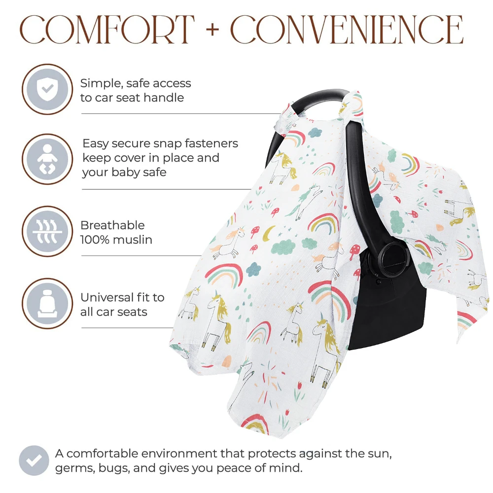 Breathable Muslin Cotton Stroller Seat Canopy - Multi-functional Sunshade, Soft and Lightweight, Suitable for Summer Use