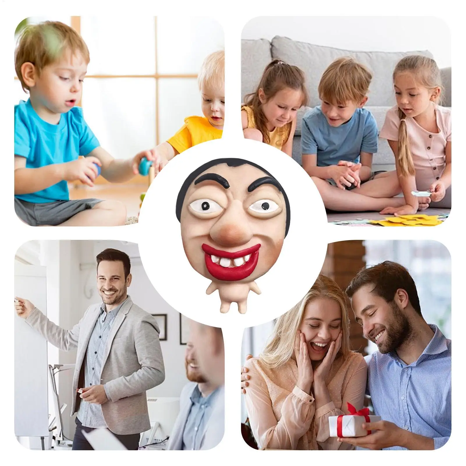 ของเล่นบีบสำหรับเด็ก รูปหน้าใหญ่ ของเล่นคลายเครียด ของเล่นบีบคลายเครียดสำหรับเด็ก วัยรุ่น ผู้ใหญ่ นักเรียน ทำงาน ออฟฟิศ