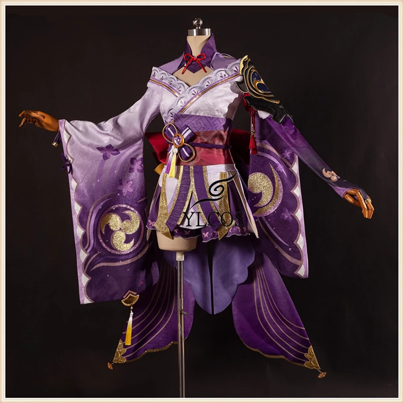 เกม Raiden Shogun beelzebul วิกชุดคอสเพลย์ผู้หญิงชุดปาร์ตี้ฮาโลวีนสำหรับผู้ชายผู้หญิงเด็กผู้ชายเด็กผู้หญิง