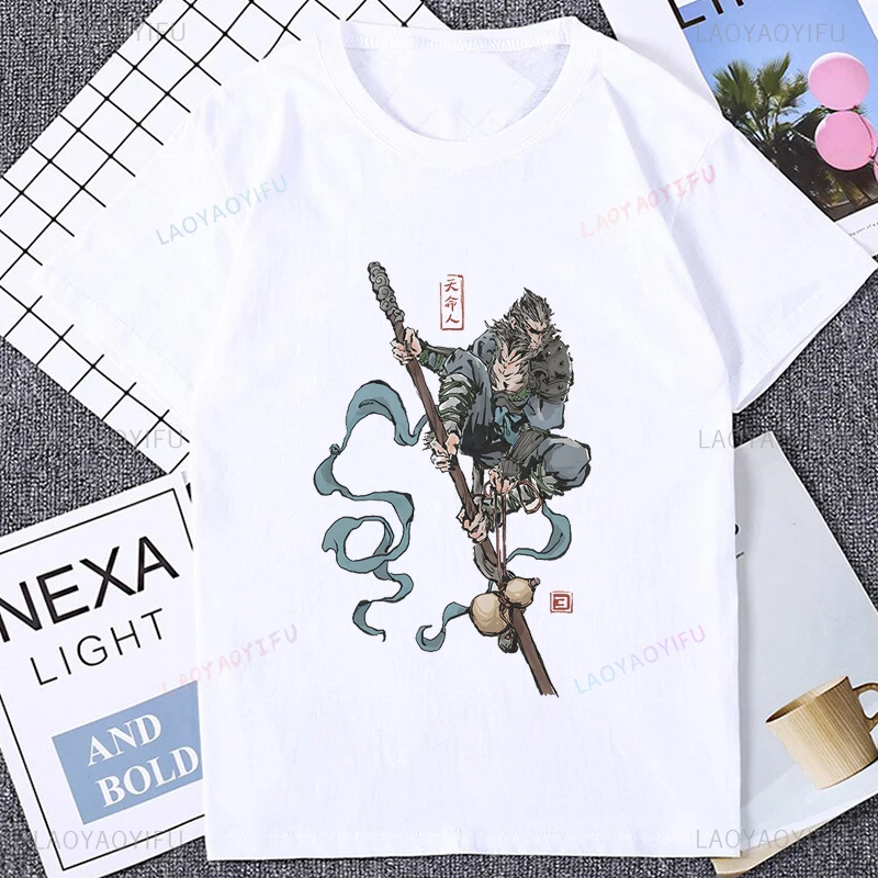 Role Playing Games Black Myth Wukong Chinese Traditional Culture T-shirt ACG Streetwear Short Sleeve Man Tshirt Summer Style Tee
