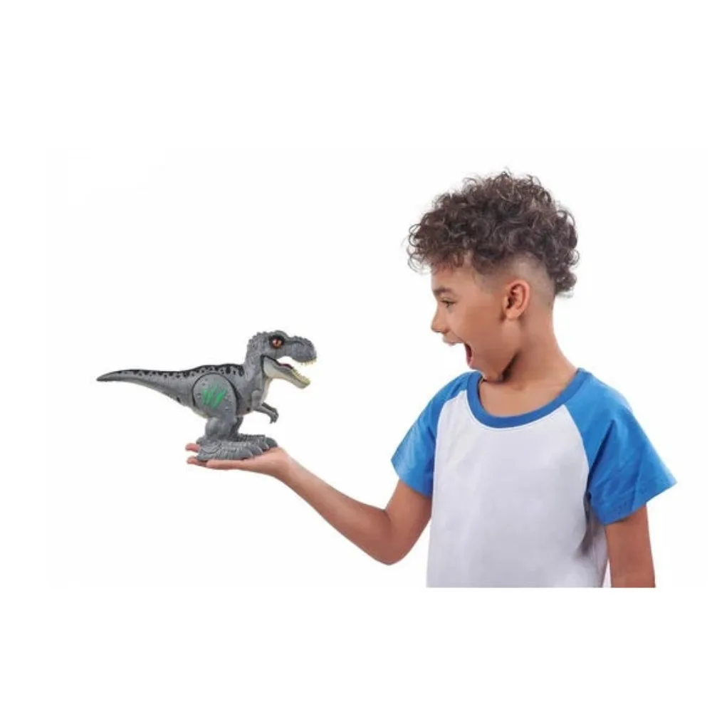 Robo Alive Attacking Giocattolo robotico a batteria T-Rex grigio di Zuru, giocattolo dinosauro, regalo per ragazzi dai 3 anni in su