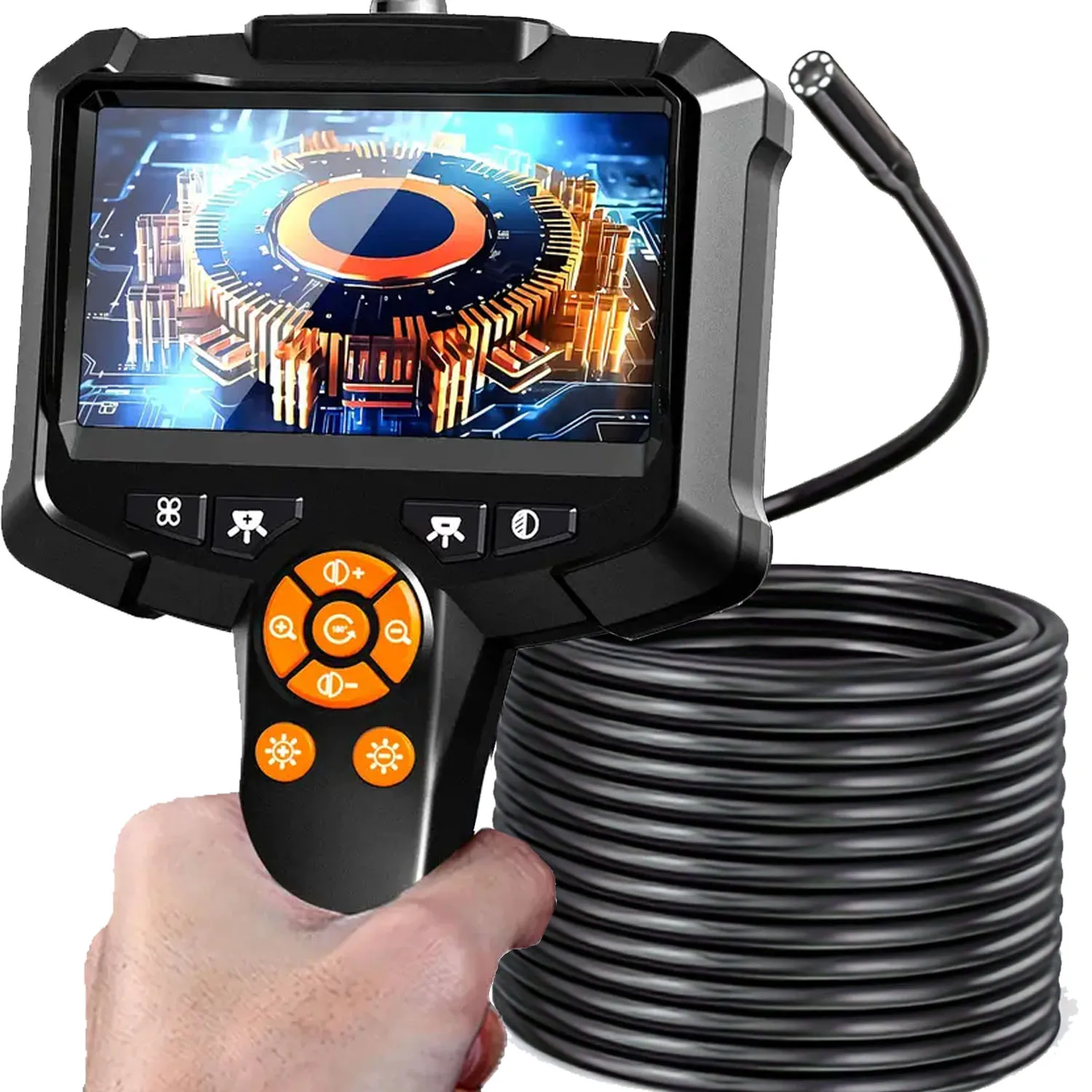 

Эндоскоп 4,3 дюйма с полужесткой змеиной камерой длиной 16,4 фута, водонепроницаемым бороскопом IP67 для канализации, крутых гаджетов и инструментов для мужчин