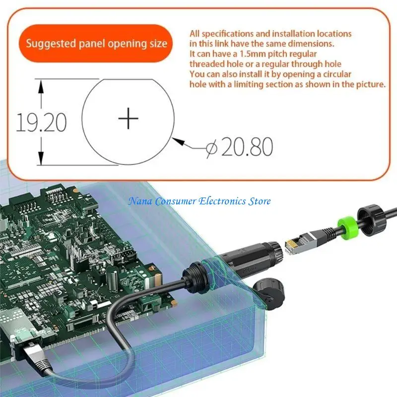 G7NE Outdoor IP68 Waterproof RJ45 Coupler RJ45 Ethernet Adapter, Water and Dust Resistant Waterproof RJ45 Connectors