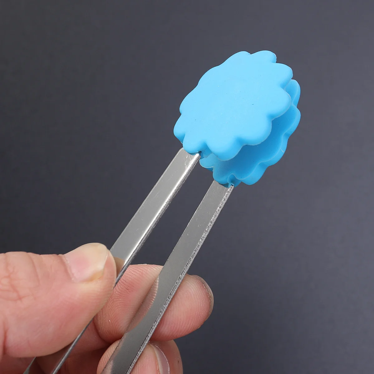 

6Pcs Food Tongs Mini Stainless Steel Silicone Head Flexible Handle Perfect for Party Candy Bar Buffet Kitchen Clips Sugar Ice