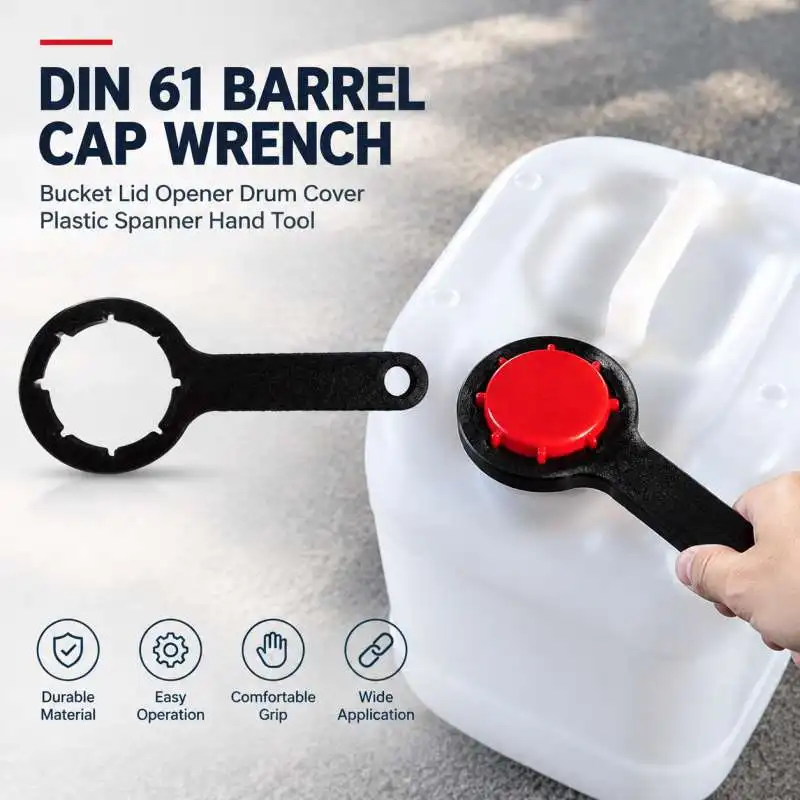 DIN 61 Barrel Cap Wrench Bucket Lid Opener Drum Cover Plastic Spanner Hand Tool
