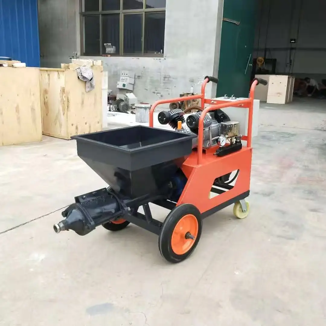 Mortar Spraying Machine Cement Sprayer Wall Plaster Electric 380V 7.5KW 100L Hopper Automatic with Mixer for Interior Gypsum