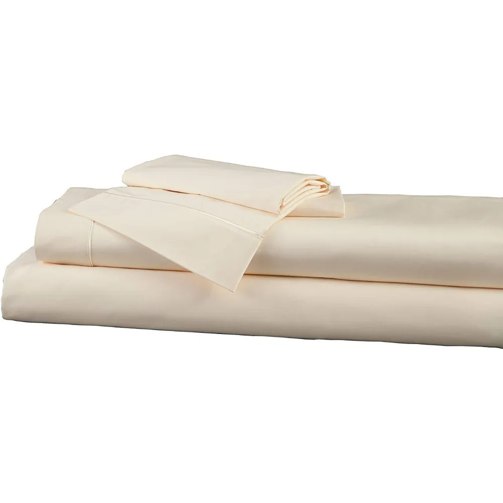 Bamboo Rich Naturally Cooling Sheet Set 100% Made in The USA (Ecru, Full)