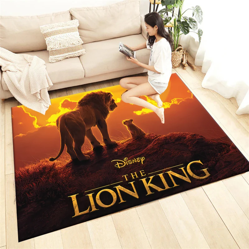 Lion King Printed Carpet Living Room Home Decoration Sofa Table Blanket Non-slip Floor Mat Leisure Floor Mat Camping