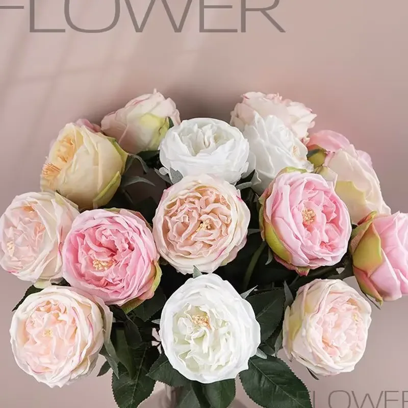 

9cm High-grade Moisturizing Rose Bouquet Real Touch Wet Feeling Artificial Flower Wedding Home Room Table Decor Photobooth Prop