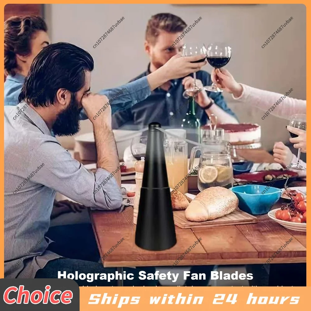 Multi-Functional Fly Fans with Light Strip Indoor Outdoor Flies Repellent Fan Foldable Bug Repeller for Restaurant Kitchen