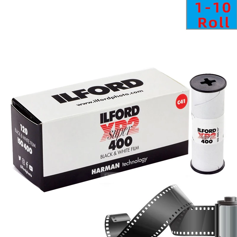 1/2/3/5/10 Rolls ILFORD XP2 SUPER 400  120 Black and White Film C-41 Development Photographic Film UK Original Printable Media