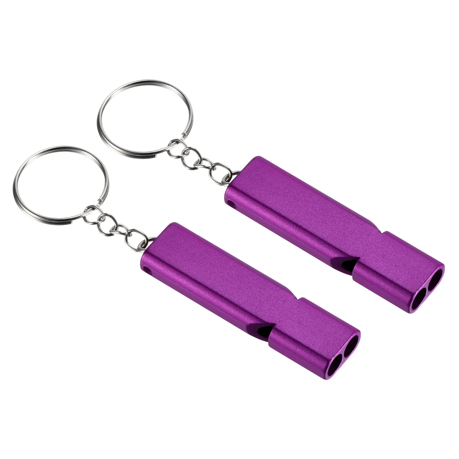 2/4Pcs Portable Aluminum Safety Whistle 56 x 15 x 8 mm Emergency Survival Whistle Double Tube Whistle for Outdoor Hiking Camping