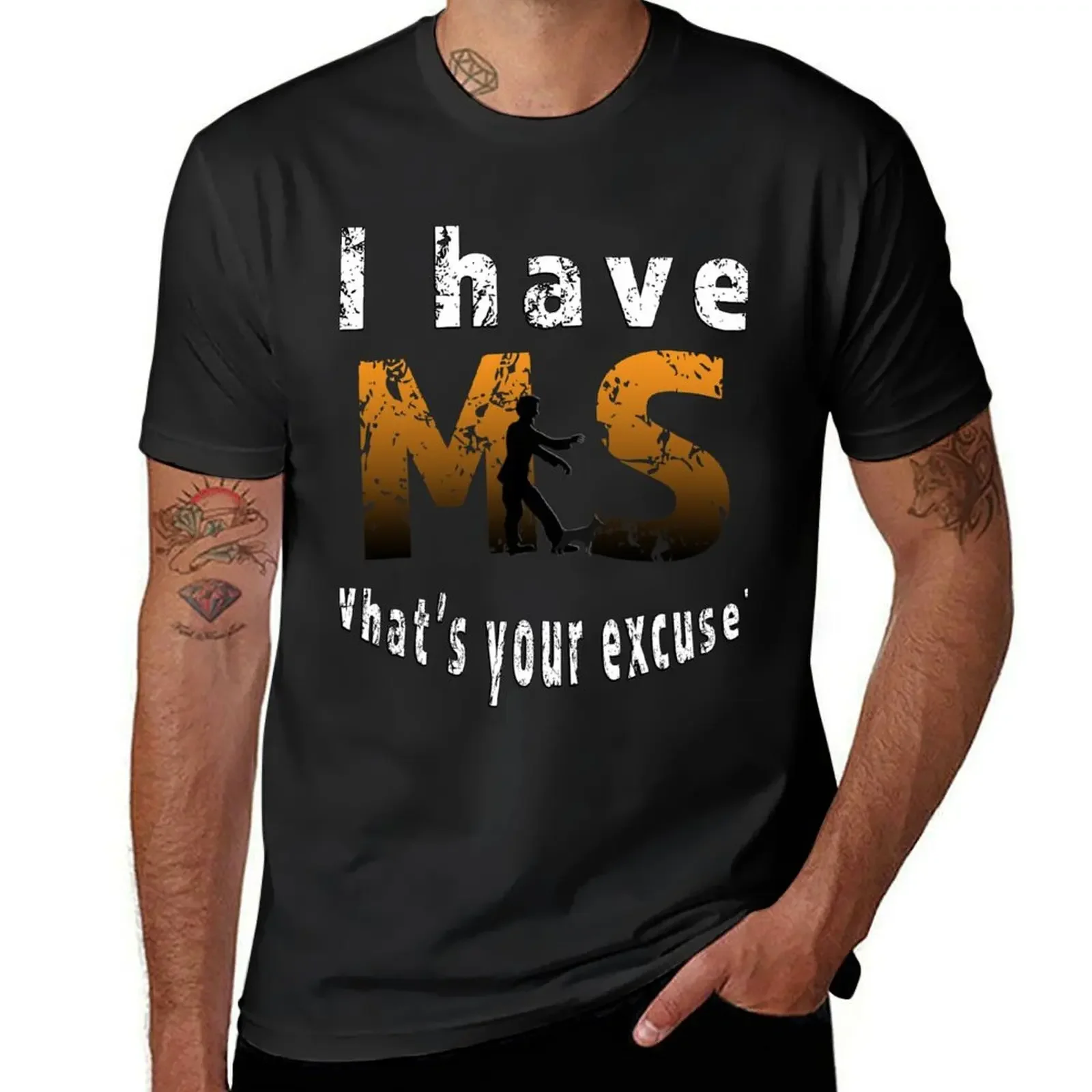 Anime Korean Fashion Men's Clothing I Have Whats Your Excuse Multiple Sclerosis Awareness  T-Shirt Graphic Men Clothing