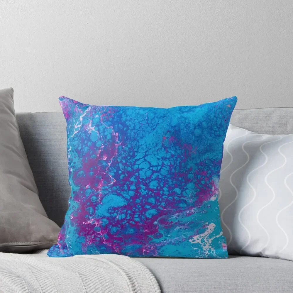 

Smaller Reality - A Pink, Purple, Turquoise + Teal Abstract Throw Pillow pillows decor home Custom Cushion Photo pillow