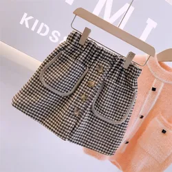 2025 new spring autumn Girls Kids plaid skirt comfortable cute baby Clothes Children Clothing