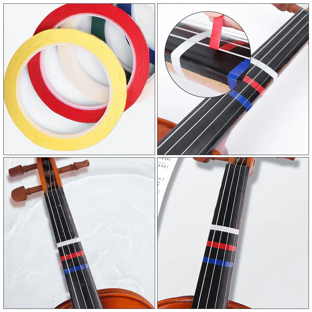 5Pcs Violin Fingerboard Position Stickers Color-Coded Learning Tape Set for Beginners Enhanced Note Recognition Violin Cello Use