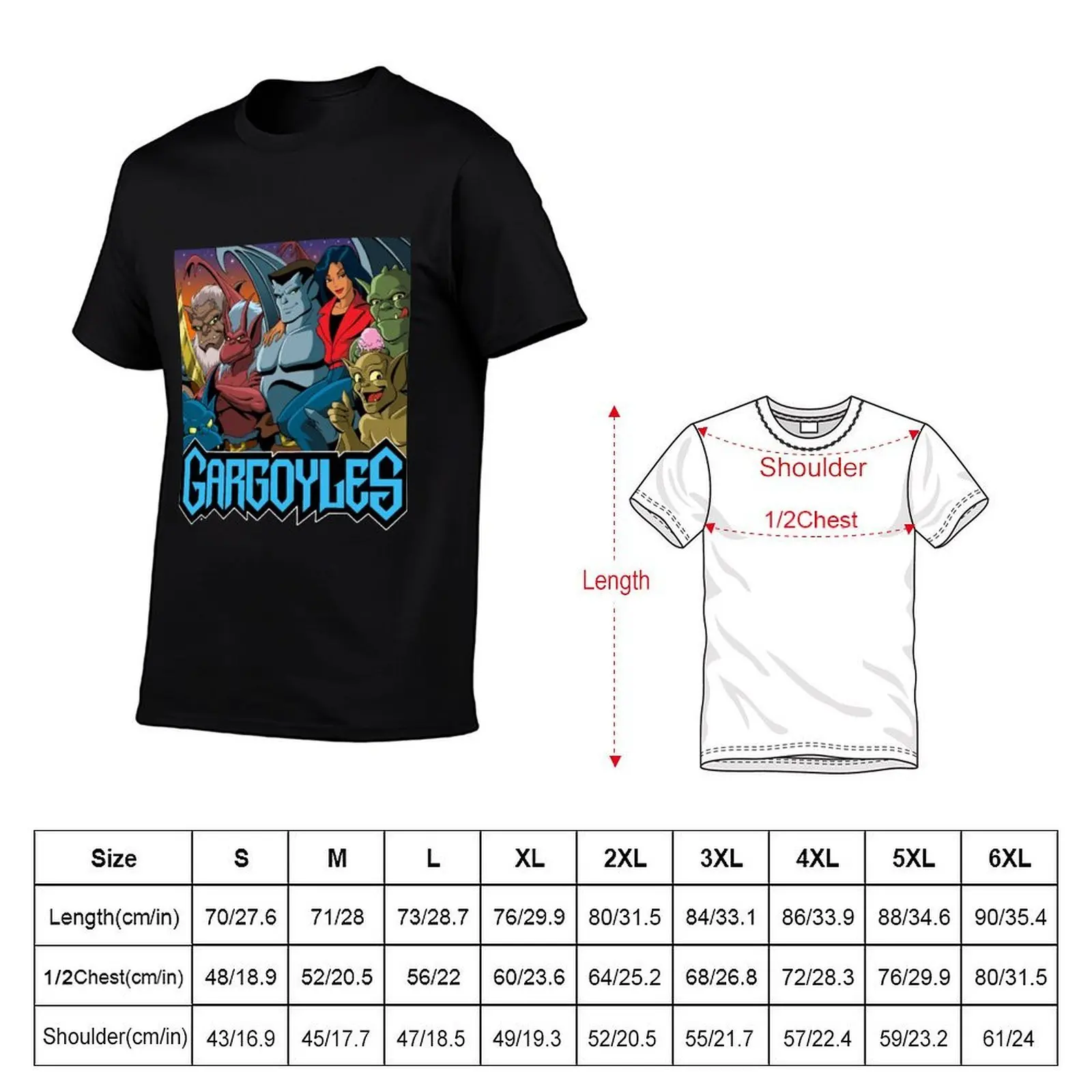 Vintage Art Gargoyles TV Animation Main Characters T-Shirt luxury t-shirt customs design your own heavy weight t shirts for men