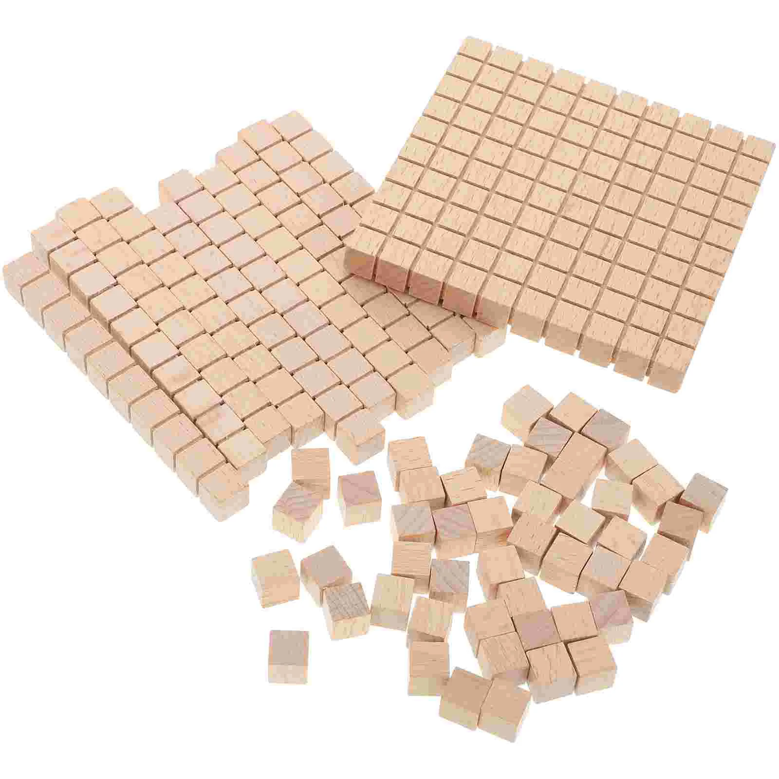 61 Pcs Math Building Block Model Blocks Wood Cube Pupil Operation Three Stages Counting Manipulatives Pupils Student