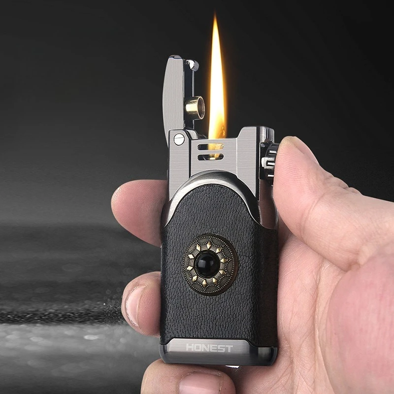 

Honest Old Fashion Oil Lighter Zinc Alloy Sheepskin Cover Lighter Personalized Holiday Gifts Lighters Smoking Accessories