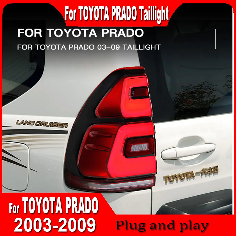 

2pc Car Lights for Toyota Prado LED Tail Light 2003-2009 Prado Rear Stop Lamp Brake Signal DRL Reverse Automotive Accessories