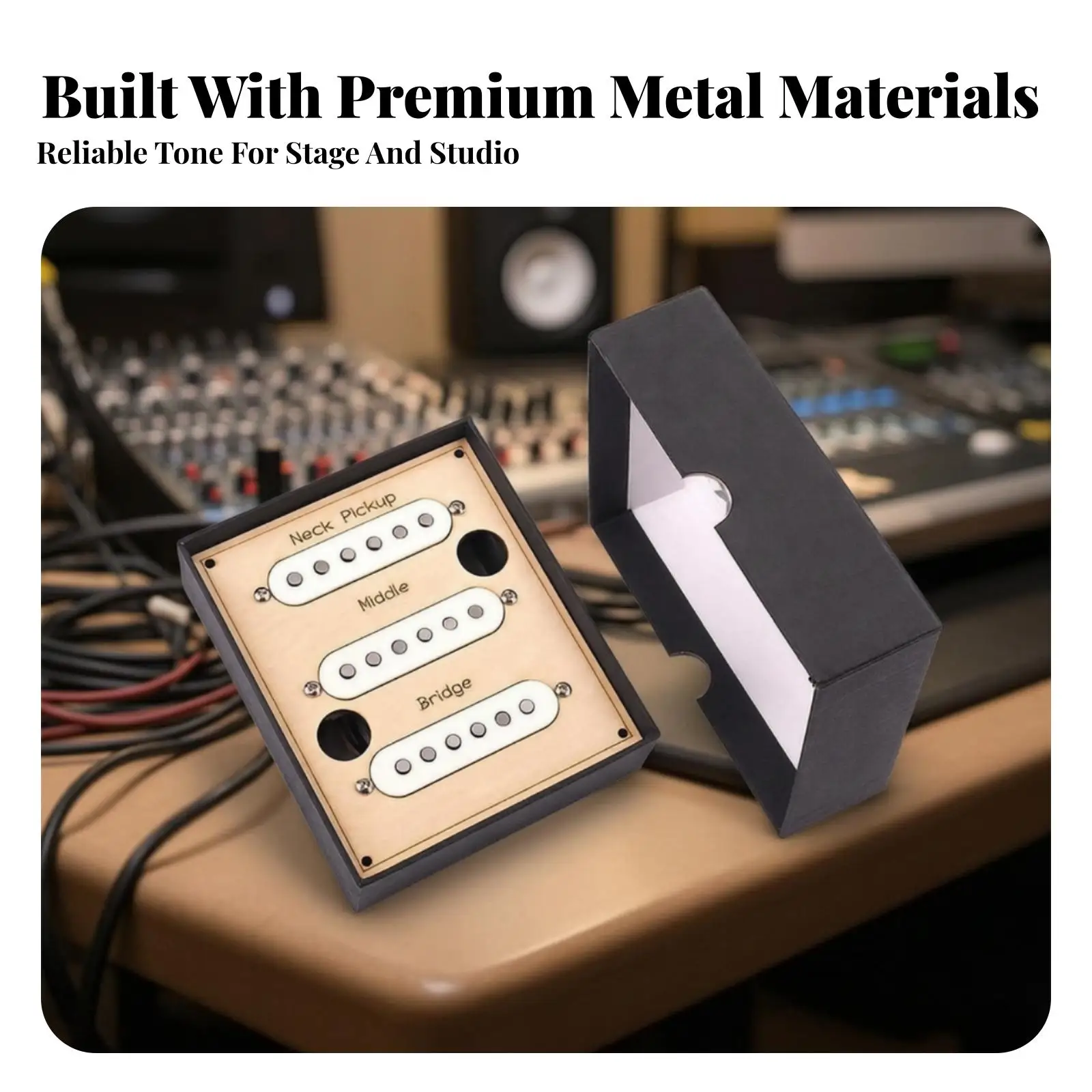 Guitar Pickup Set for Electric Guitar Neck Middle Bridge Position Single Coil Style with Screws Cream Finish