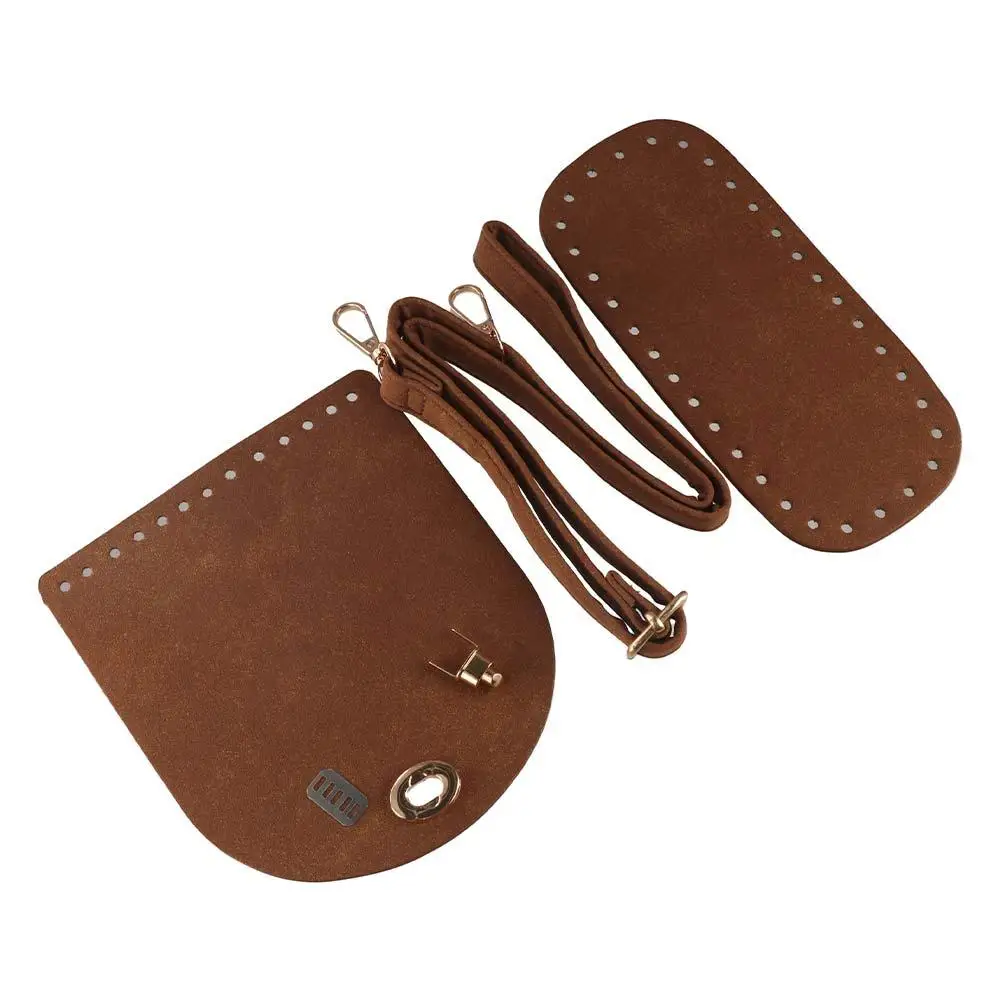 3Pcs/Set Solid Color Leather Shoulder Bag Strap Bottom Replacement PU DIY Bag Accessories Handmade DIY Leather Bag Strap Student