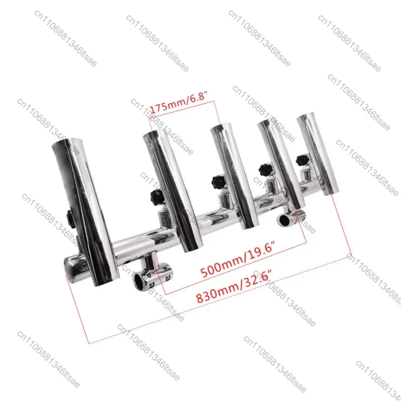 Accessories 1pcs 316 stainless steel five-way fishing rod holder bracket tube clamp support base