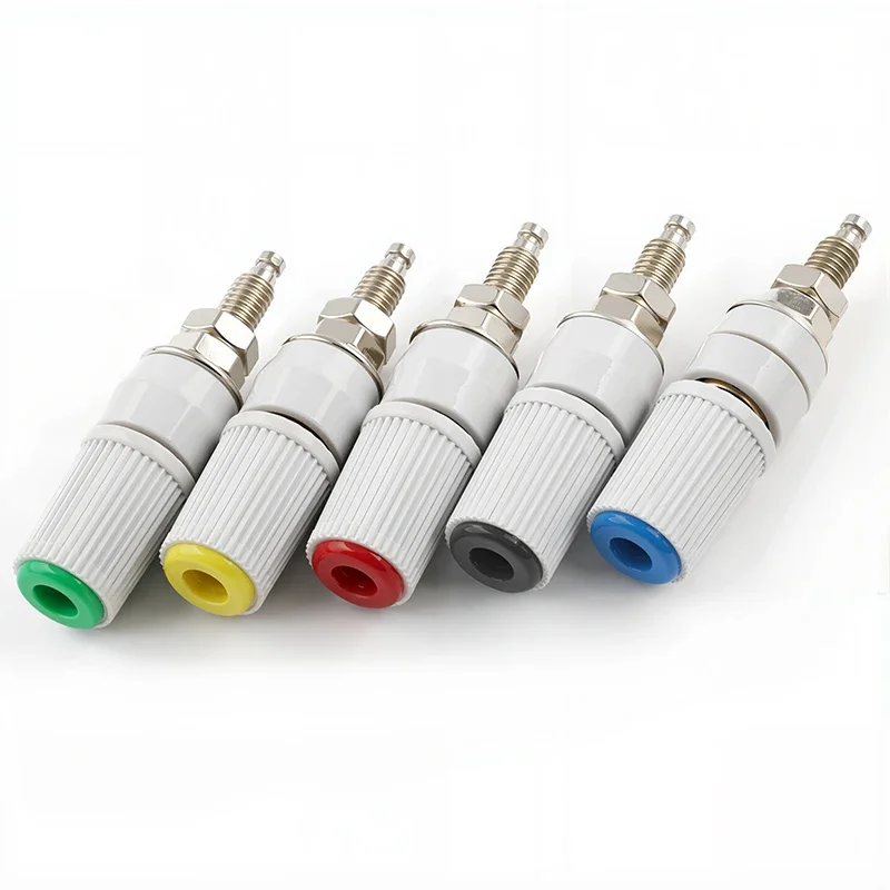 M5 x 48mm Gold Plated? Binding Post, 4mm Banana Jack Socket, 30A Heavy Duty Panel Mount Terminal with 8mm Hole Anti-Twist