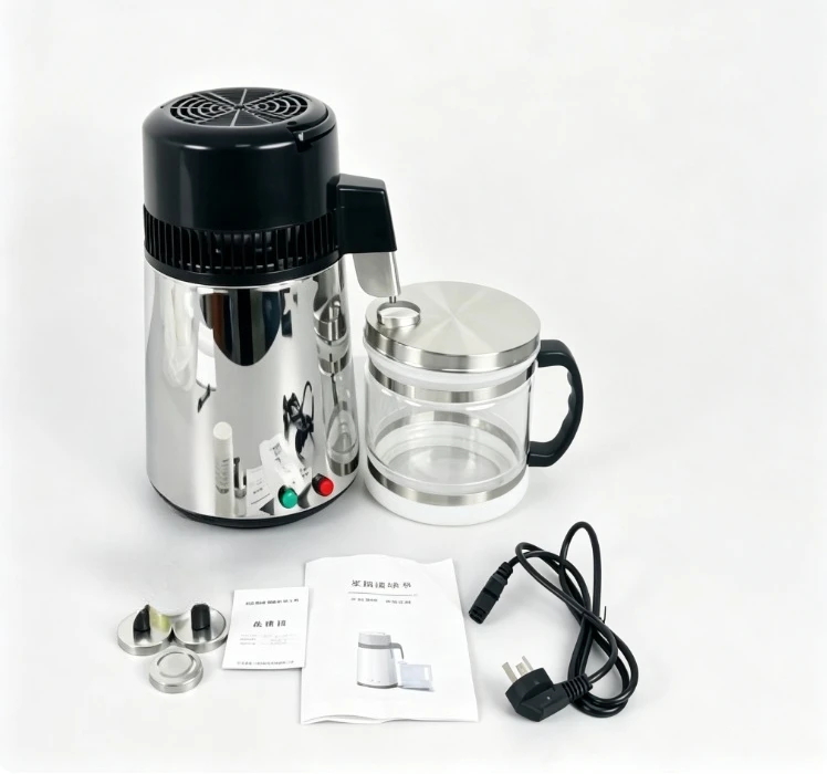 Stainless Steel Electric Distillation Purifier Jug 110V 220V Pure Water Distiller 4L Dental Distilled Water Machine Filter