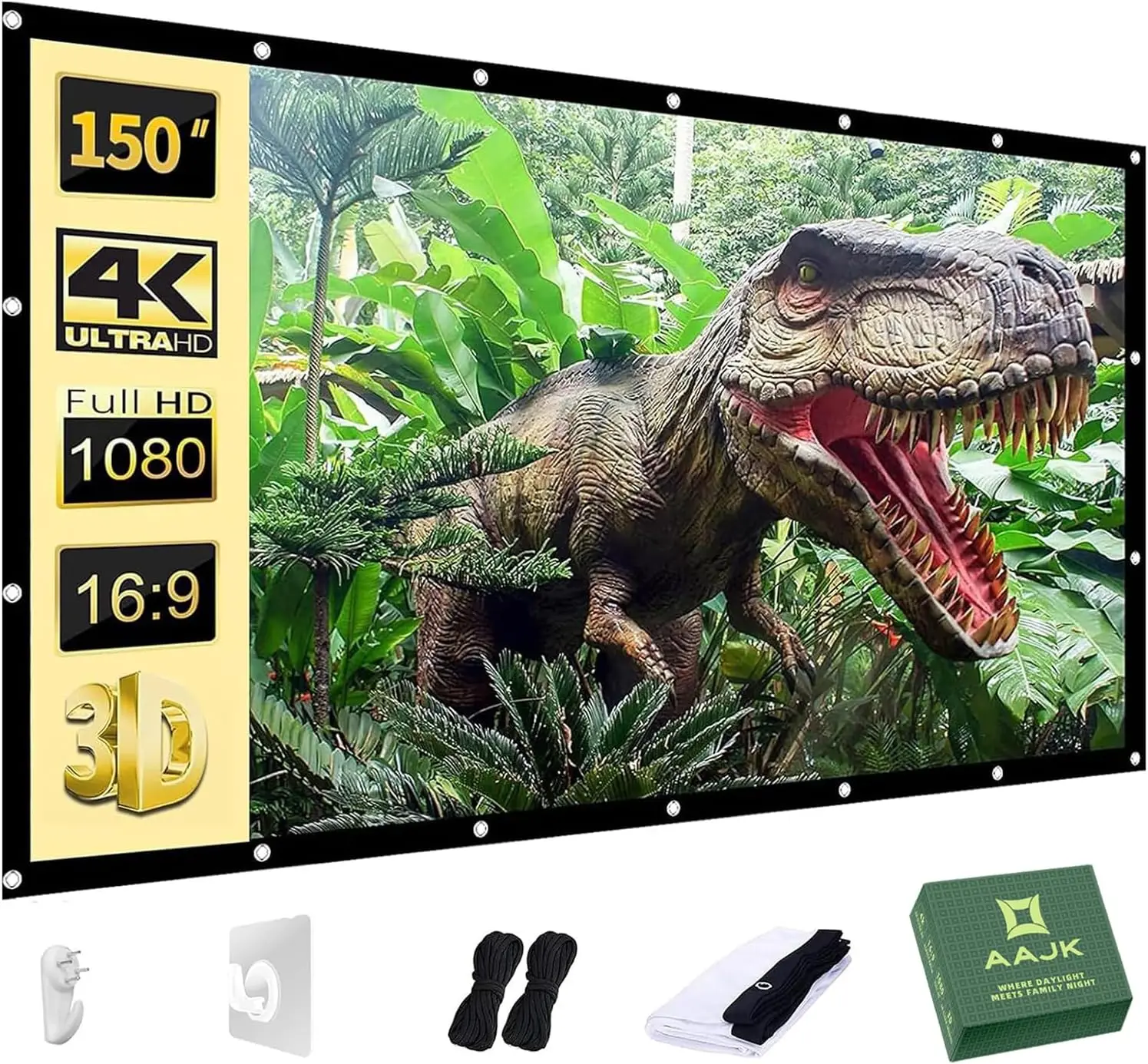 

150 inch Outdoor Projector Screen with 16:9 Foldable Design for Home Theater and Indoor Use